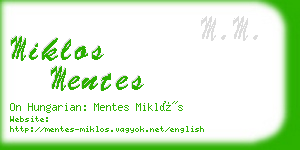 miklos mentes business card